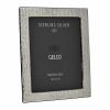 Gelco Italian 925 Sterling Silver & Wooden Leather Design Picture Frame (5x7)