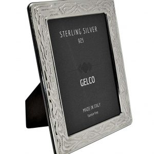 Gelco Italian 925 Sterling Silver & Wooden Texture Design Picture Frame (4x6)