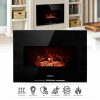 Geniqua 26" Heater Wall Mount 1400W Electric Fireplace Heat Log LED Back Flame Indoor 8
