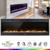 Geniqua 58" Electric Fireplace Heat Insert Wall Heater Adjust 3D Crystal Flame +Remote