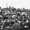 Gettysburg Address 1863 Nthe Crowd Gathered At Abraham LincolnS Gettysburg Address Photograph By Mathew Brady 19 November 1863 Believed To Be The Only Image Of Lincoln At The Event Lincoln Is To The L