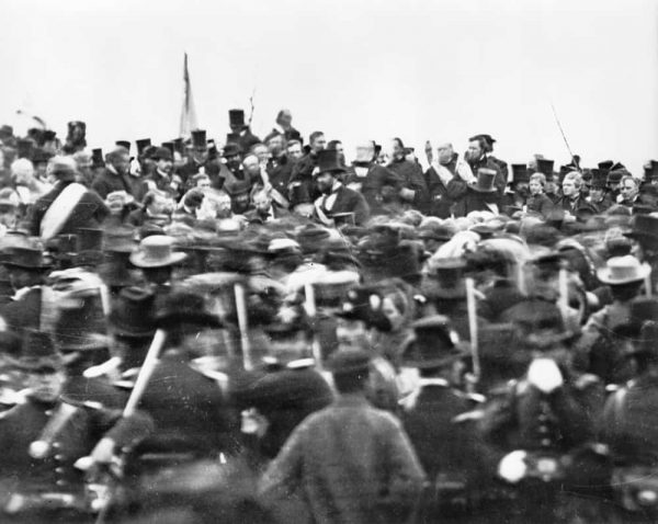 Gettysburg Address 1863 Nthe Crowd Gathered At Abraham LincolnS Gettysburg Address Photograph By Mathew Brady 19 November 1863 Believed To Be The Only Image Of Lincoln At The Event Lincoln Is To The L