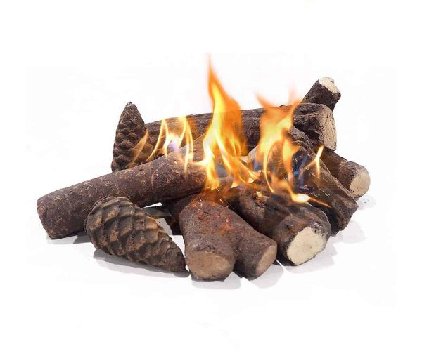 Gibson Living RFA1009-GL Petite Ceramic Wood Gas Fireplace Log Set - 9 Piece 3