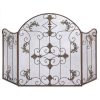 Gifts & Decor Rustic Scrollwork Iron Florentine Fireplace Screen