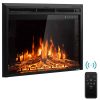 GoFlame 36'' 750W-1500W Fireplace Heater Electric Embedded Insert Timer Flame Remote