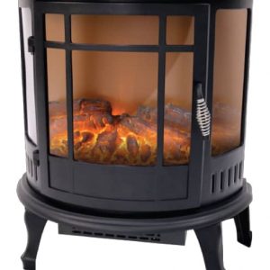Grand Aspirations 24" 5200 BTU 1500 Watt Infrared Electric Freestanding Fireplace with Remote (Acrylic Black)