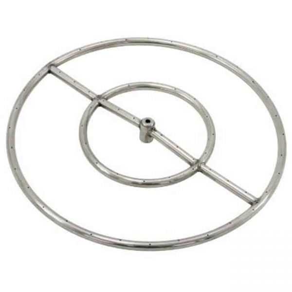 Grand Canyon Gas Logs FRS18 Stainless Steel Double Fire Ring 0.5 in. Hub