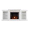Grand Heights Faux Stone Electric Fireplace, For TV's up to 36", White 33