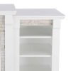 Grand Heights Faux Stone Electric Fireplace, For TV's up to 36", White 42