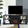 Gymax 18" Electric Fireplace Freestanding &Wall-Mounted Heater Log Flame Remote 1400W 14