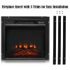 Gymax 18" Electric Fireplace Freestanding &Wall-Mounted Heater Log Flame Remote 1400W 15