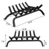 Gymax 24'' Iron Fireplace Log Grate 3/4'' Heavy Duty Solid Steel Firewood Burning Rack 10