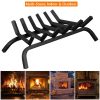 Gymax 24'' Iron Fireplace Log Grate 3/4'' Heavy Duty Solid Steel Firewood Burning Rack 13