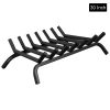 Gymax 30'' Iron Fireplace Log Grate 3/4'' Heavy Duty Solid Steel Firewood Burning Rack