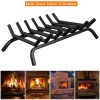 Gymax 30'' Iron Fireplace Log Grate 3/4'' Heavy Duty Solid Steel Firewood Burning Rack 13
