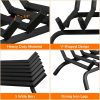 Gymax 30'' Iron Fireplace Log Grate 3/4'' Heavy Duty Solid Steel Firewood Burning Rack 18