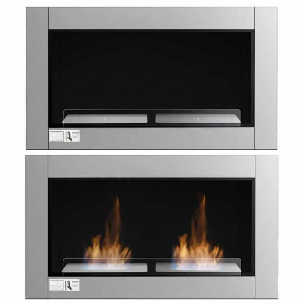 Gymax 38 Inch Wall Mounted Bio-Ethanol Fireplace Ventless Dual Burner Fireplace 8