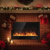 Gymax 40'' Electric Fireplace Recessed and Wall Mounted 750W/1500W W/ Multicolor Flame 11