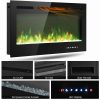 Gymax 40'' Electric Fireplace Recessed and Wall Mounted 750W/1500W W/ Multicolor Flame 14