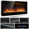 Gymax 50'' Electric Fireplace Recessed and Wall Mounted 750W/1500W W/ Multicolor Flame 14