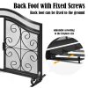 Gymax Fireplace Screen with Hinged Magnetic Two-doors Flat Guard Freestanding Black 12