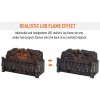 HOMCOM 5200 BTU 750W/1500W Electric Log Set Heater with Realistic Ember Bed - Black 12