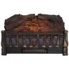 HOMCOM 5200 BTU 750W/1500W Electric Log Set Heater with Realistic Ember Bed - Black 15