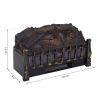 HOMCOM 5200 BTU 750W/1500W Electric Log Set Heater with Realistic Ember Bed - Black 16