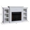 HOMCOM Electric Freestanding Fireplace 1400W Artificial Flame Effect with Detachable Side Cabinets,Wood 13