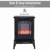 HOMCOM Freestanding 1500W Steel Electric Fireplace Stove Space Heater Infrared LED, 9.5" W, Black 8