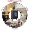 HOMCOM Freestanding 1500W Steel Electric Fireplace Stove Space Heater Infrared LED, 9.5" W, Black 9