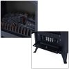 HOMCOM Freestanding Electric Fireplace Heater with Realistic Flames, 21" H, 1500W, Black 8