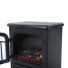 HOMCOM Freestanding Electric Fireplace Heater with Realistic Flames, 21" H, 1500W, Black 11