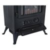 HOMCOM Freestanding Electric Fireplace Heater with Realistic Flames, 21" H, 1500W, Black 12