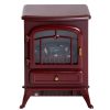 HOMCOM Freestanding Electric Fireplace Heater with Realistic Flames, 21" H, 1500W, Burnt Sienna 10