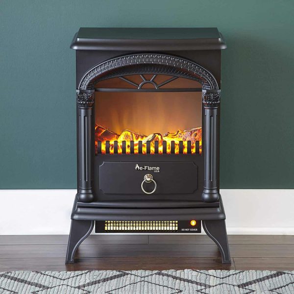 Hamilton Free Standing Electric Fireplace Stoveby e-Flame USA - Black 5