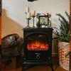 Hamilton Free Standing Electric Fireplace Stoveby e-Flame USA - Black 16