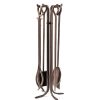 Hand-Forged Iron Fireplace Tools & Stand Set
