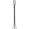 Hand-Forged Iron Tall Fireplace Tool Set 7