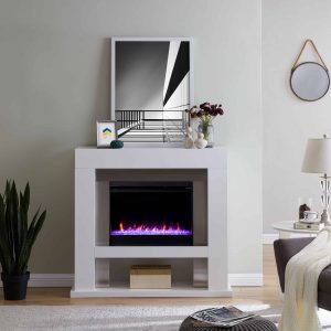 Harkwell Stainless Steel Fireplace with Color Changing Firebox by River Street Designs