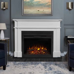 Harlan Grand Electric Fireplace White by Real Flame