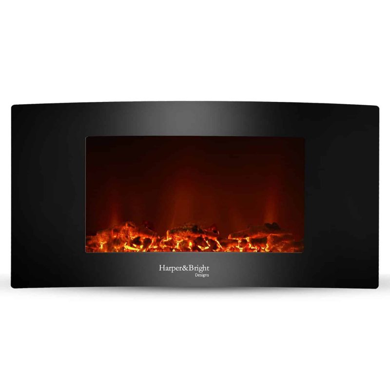 Harper&Bright Designs 35" Fireplace Heater Wall Mounted Electric Fireplace Space Heated with Remote