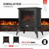 Height Freestanding Electric Fireplace Stove Heater with Realistic 3D Dancing Flame Effect 17 Inch