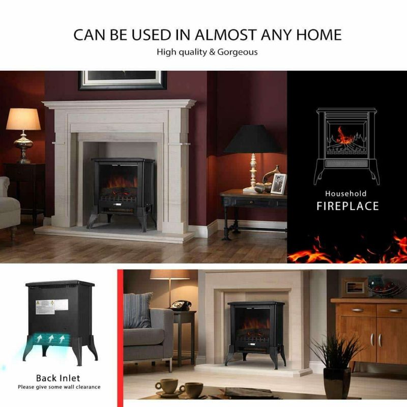 Height Freestanding Electric Fireplace Stove Heater with Realistic 3D ...