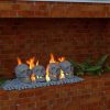 Human Skull Ceramic Wood Large Gas Fireplace Logs Logs for All Types of Gas Inserts, Ventless & Vent Free, P 7