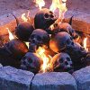 Human Skull Ceramic Wood Large Gas Fireplace Logs Logs for All Types of Gas Inserts, Ventless & Vent Free, P 10