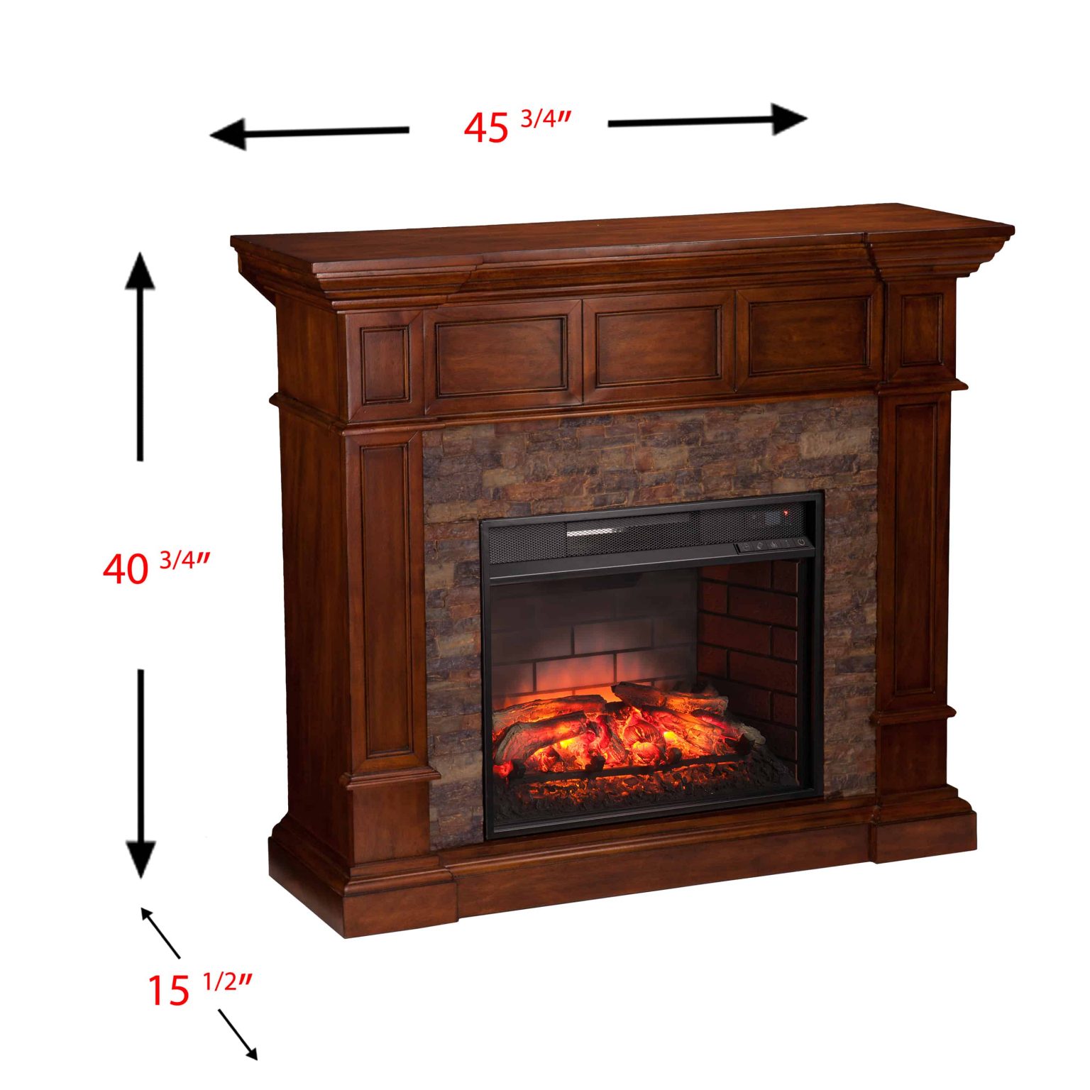 Ignatius Faux Stone Corner Infrared Fireplace, Buckeye Oak ...