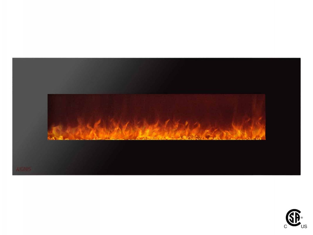 Ignis Royal 60 inch Electric Wall Fireplace with Crystals CSA US Certified