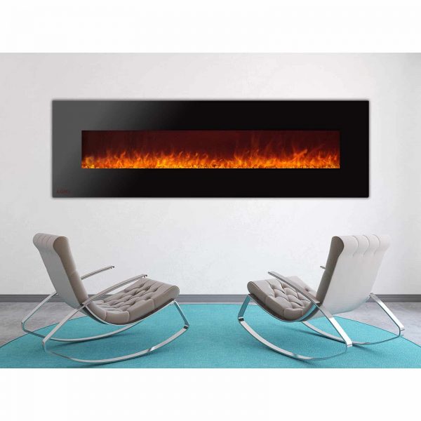 Ignis Royal 95 inch Electric Wall Fireplace with Crystals CSA US Certified 1