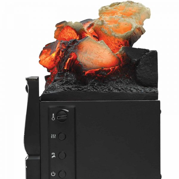 Infrared Quartz Log Set Heater with Realistic Ember Bed and Logs, Black 4
